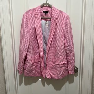 Talbots Plus Pink Gingham Blazer